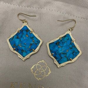 Kendra Scott Turquoise and Gold Drop Earrings